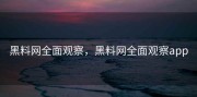 黑料网全面观察，黑料网全面观察app