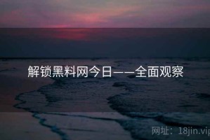 解锁黑料网今日——全面观察