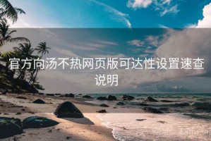 官方向汤不热网页版可达性设置速查说明