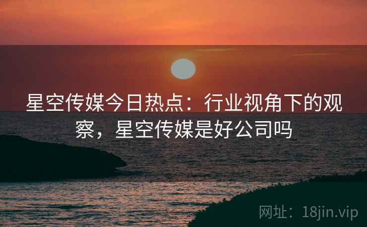 星空传媒今日热点：行业视角下的观察，星空传媒是好公司吗