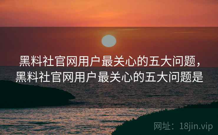 黑料社官网用户最关心的五大问题，黑料社官网用户最关心的五大问题是