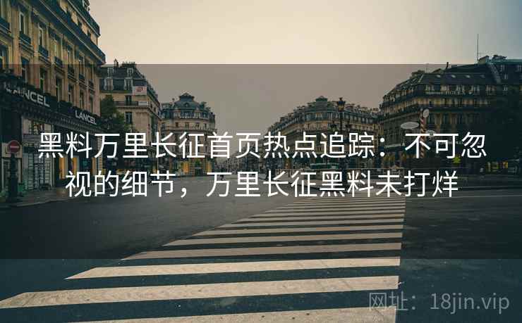 黑料万里长征首页热点追踪：不可忽视的细节，万里长征黑料未打烊
