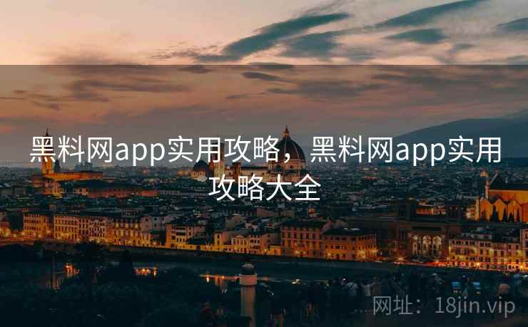 黑料网app实用攻略，黑料网app实用攻略大全